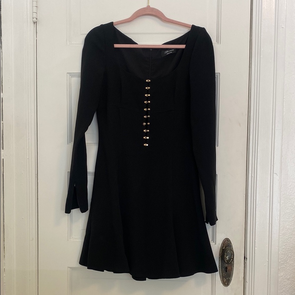Blumarine Black Bell Sleeve A-Line Dress